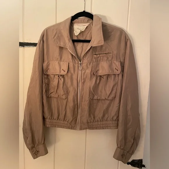 100% Silk Cropped Bomber - Picture 1 of 5